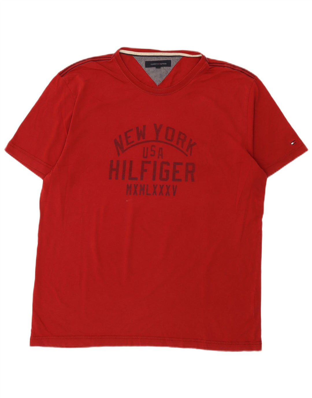 Tommy Hilfiger Camiseta masculina gráfica Top XL Vermelho