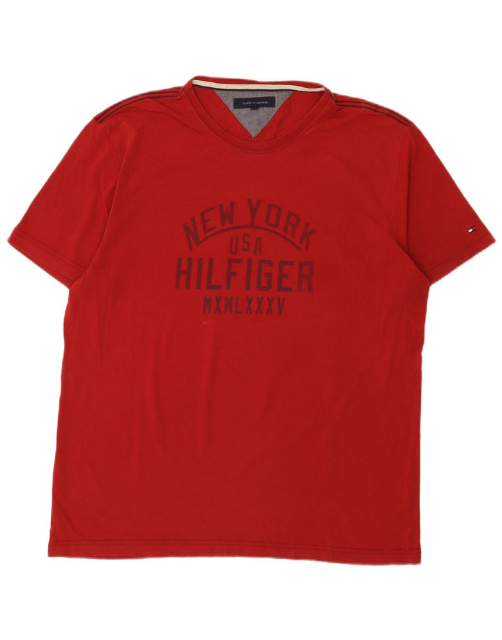 Tommy Hilfiger Camiseta masculina gráfica Top XL Vermelho