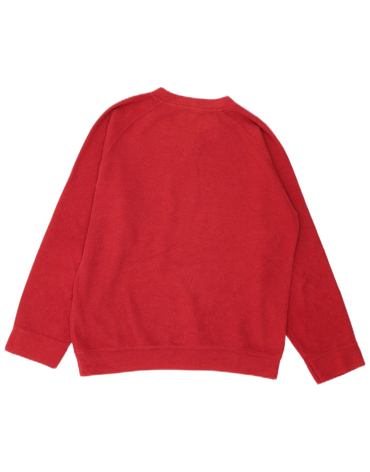 Suéter masculino Zara com decote em V gráfico médio algodão vermelho