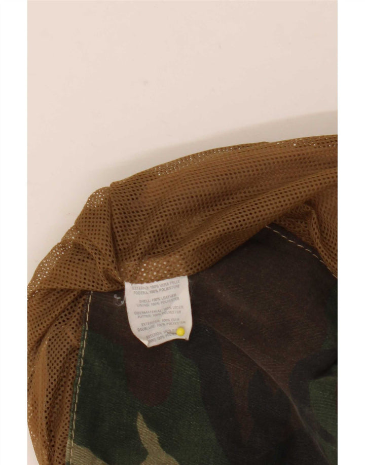 Jaqueta de couro masculina vintage IT 50 grande marrom