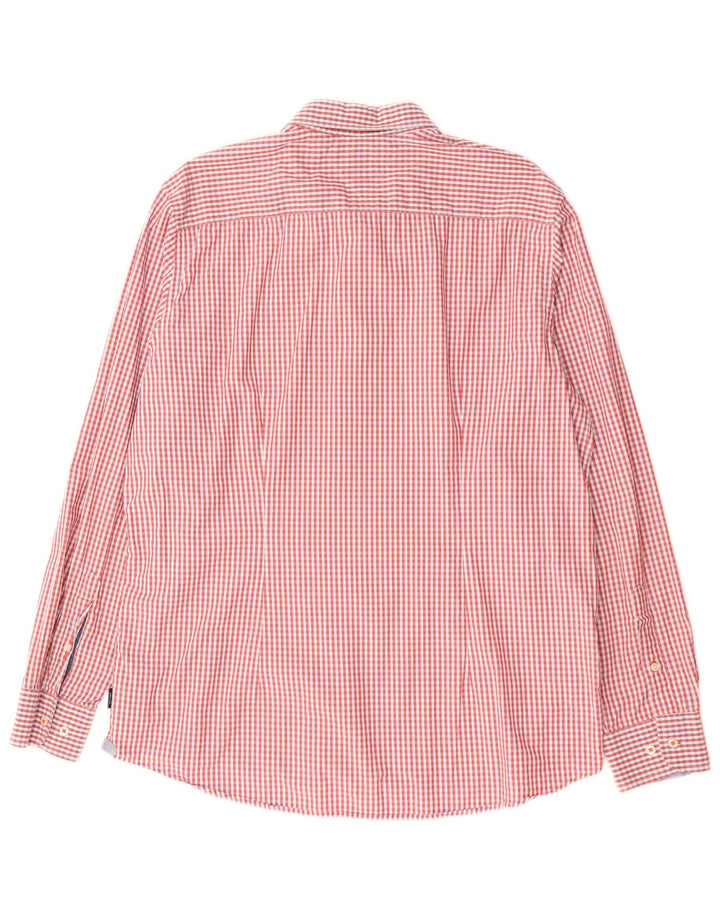 Camisa masculina TOMMY HILFIGER Slim Fit 2XL algodão vermelho guingão