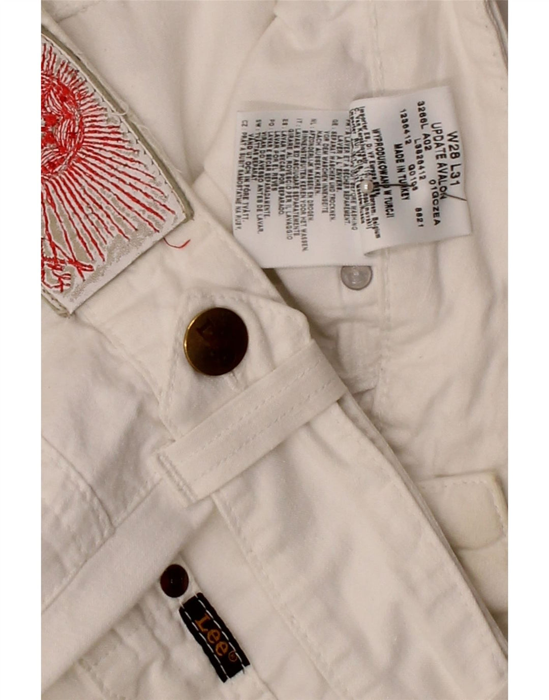 LEE Womens Avalon Straight Casual Trousers W28 L31 White Cotton Vintage Lee and Second-Hand Lee from Messina Hembry 