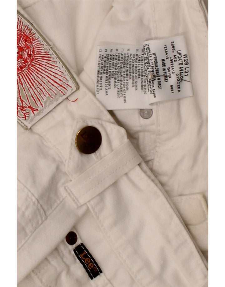 LEE Womens Avalon Straight Casual Trousers W28 L31 White Cotton Vintage Lee and Second-Hand Lee from Messina Hembry 