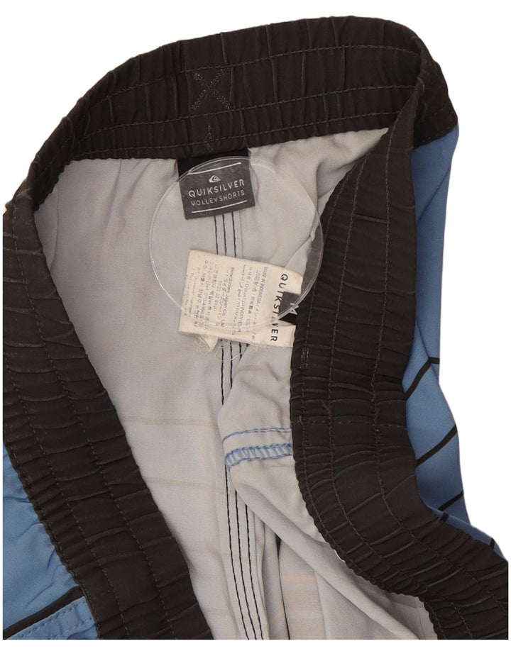 Shorts de natação masculino Quiksilver médio listrado azul