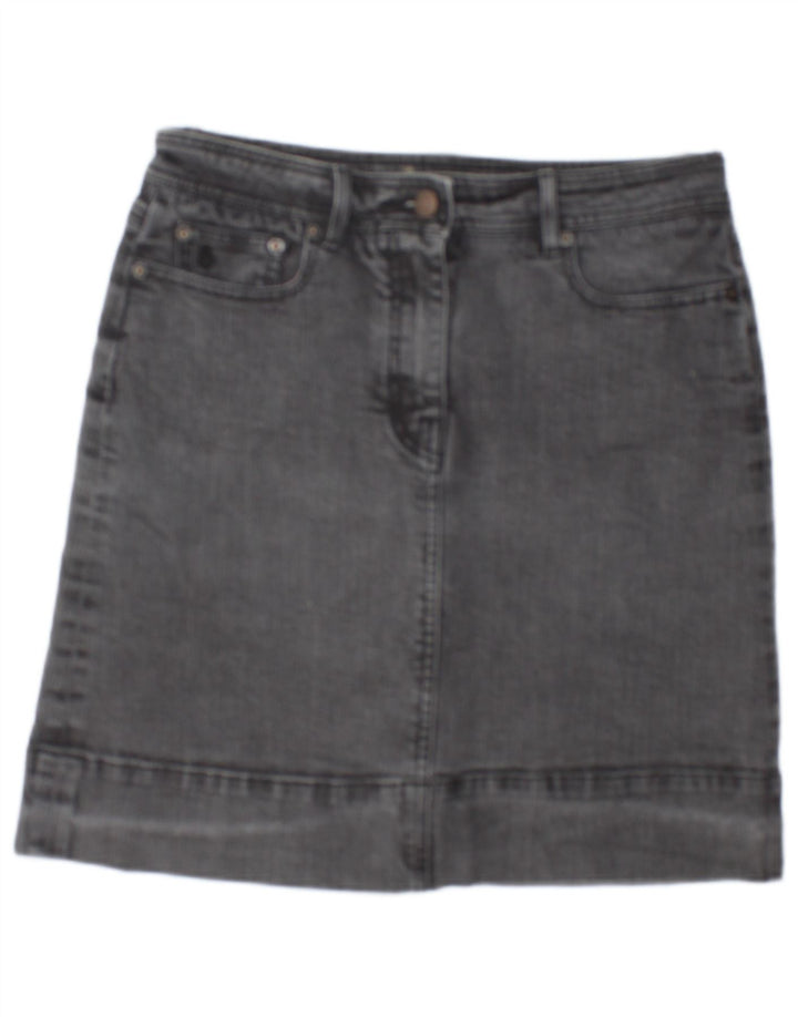 Saia jeans feminina BODEN Reino Unido 12 médio W30 cinza