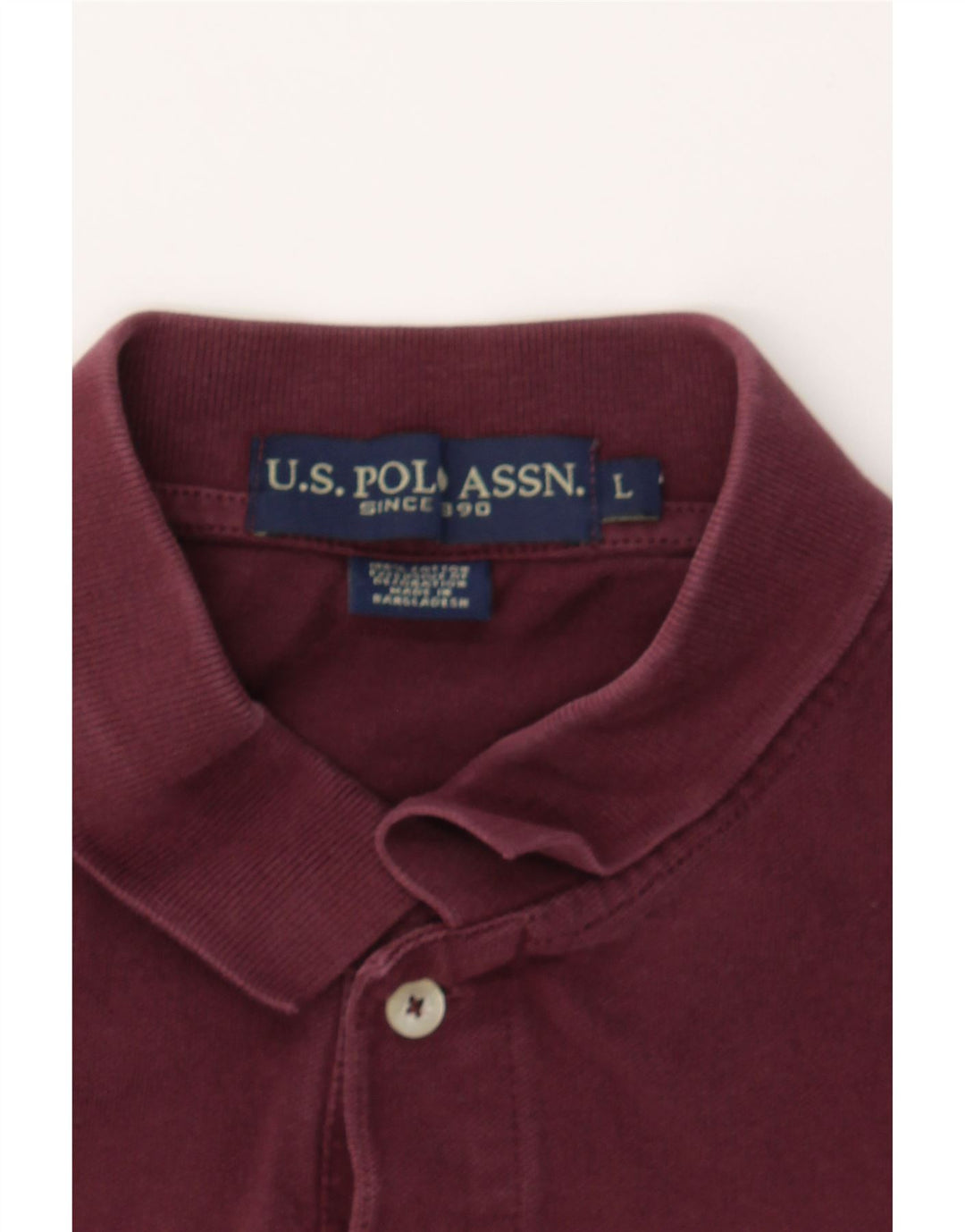U.S. POLO ASSN. Mens Polo Shirt Large Burgundy Cotton Vintage U.S. Polo Assn. and Second-Hand U.S. Polo Assn. from Messina Hembry 