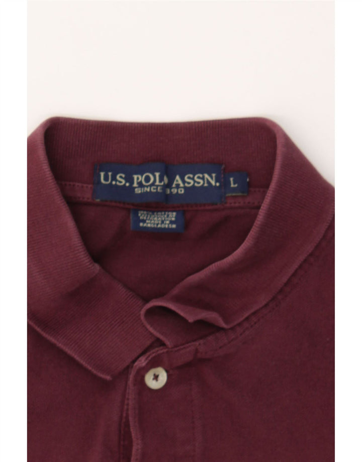 U.S. POLO ASSN. Mens Polo Shirt Large Burgundy Cotton Vintage U.S. Polo Assn. and Second-Hand U.S. Polo Assn. from Messina Hembry 
