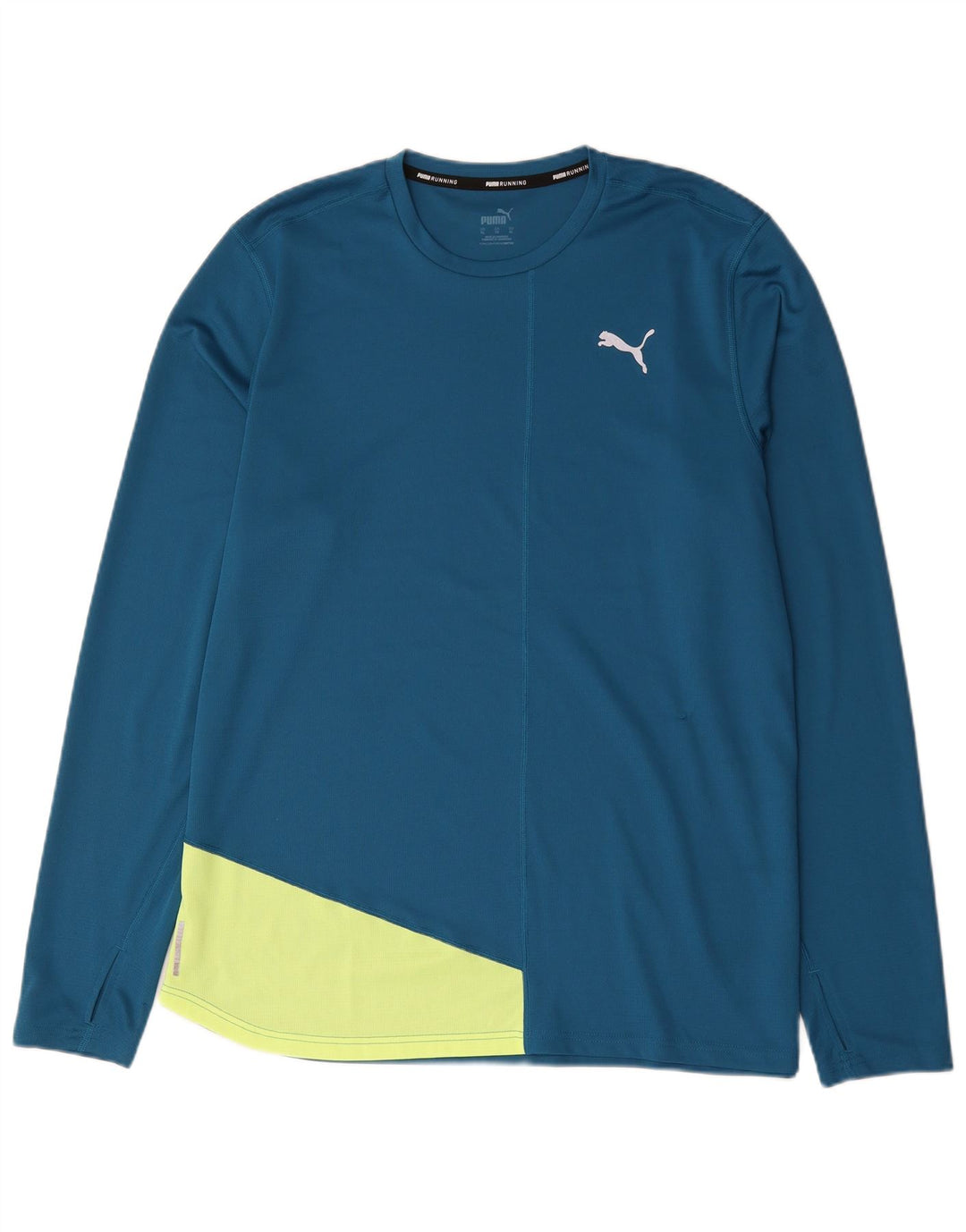Puma Masculino Top Manga Longa XL Azul Colorblock