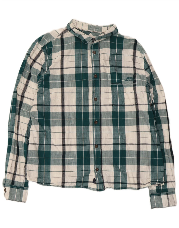 Camisa masculina Weird Fish XL verde xadrez algodão