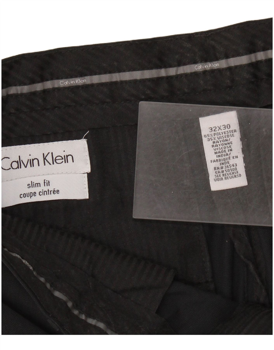 Calça masculina CALVIN KLEIN Slim Fit W32 L30 Poliéster Preto