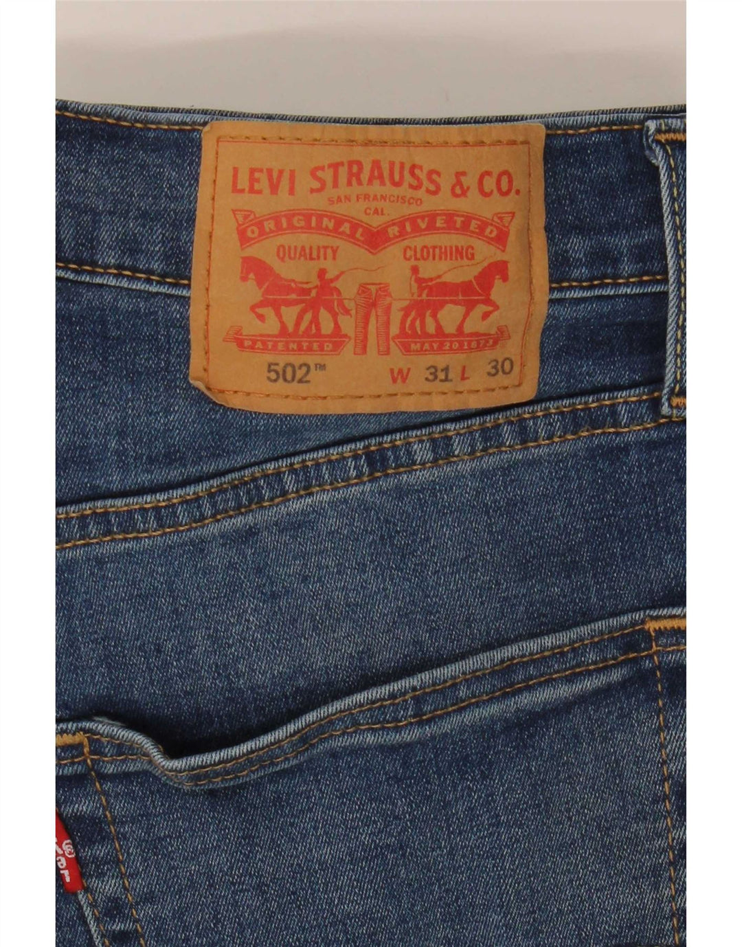 Levi's Masculino 502 Tapered Jeans W31 L30 Azul Algodão