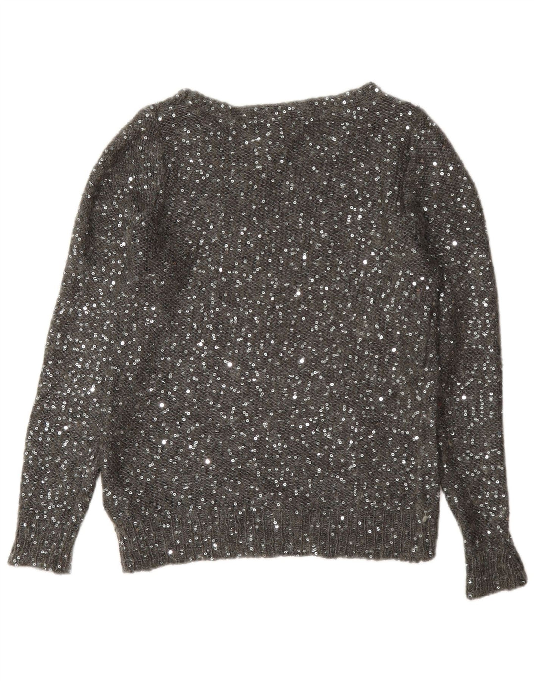 Suéter feminino Marks & Spencer com gola canoa e poliéster cinza médio