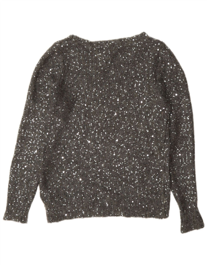 Suéter feminino Marks & Spencer com gola canoa e poliéster cinza médio