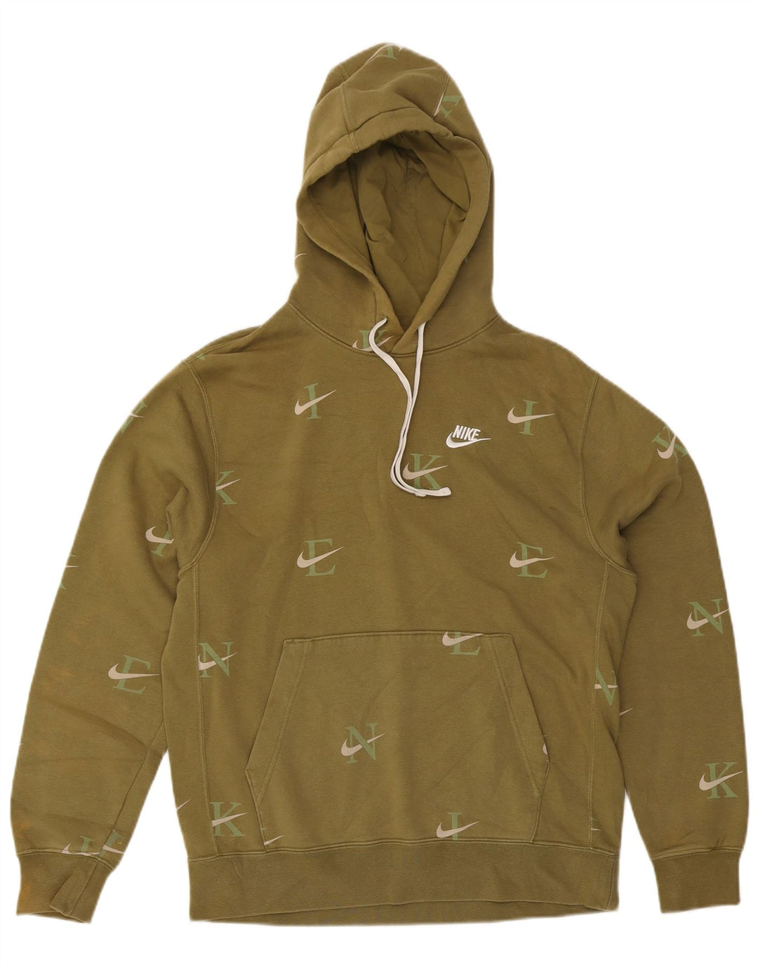 Nike Mens Graphic Hoodie Jumper Médio Algodão Cáqui