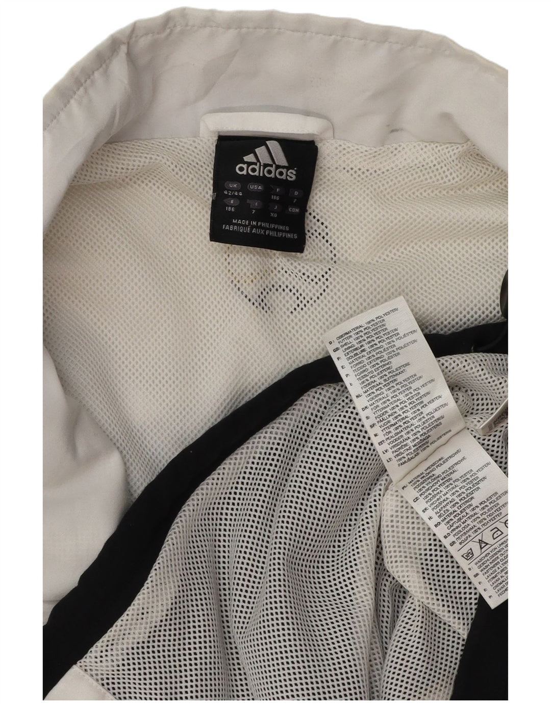 Adidas Mens Tracksuit Top Jacket UK 42/43 Grande Preto Colorblock Poliéster