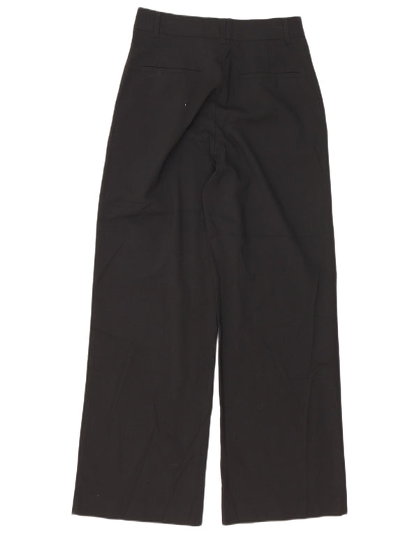 Calça casual feminina Marks & Spencer com perna larga XS W24 L31 preta