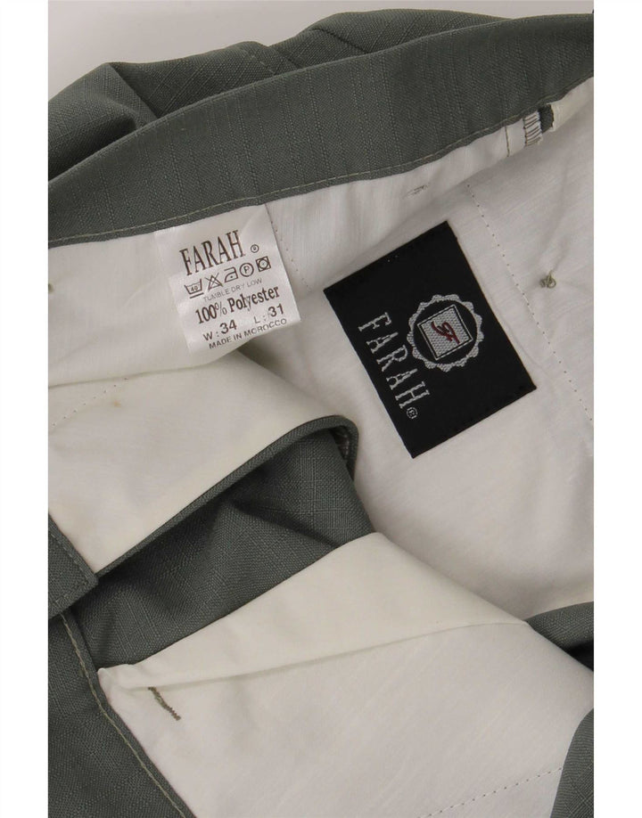 Calça feminina reta casual Farah W34 L31 poliéster verde