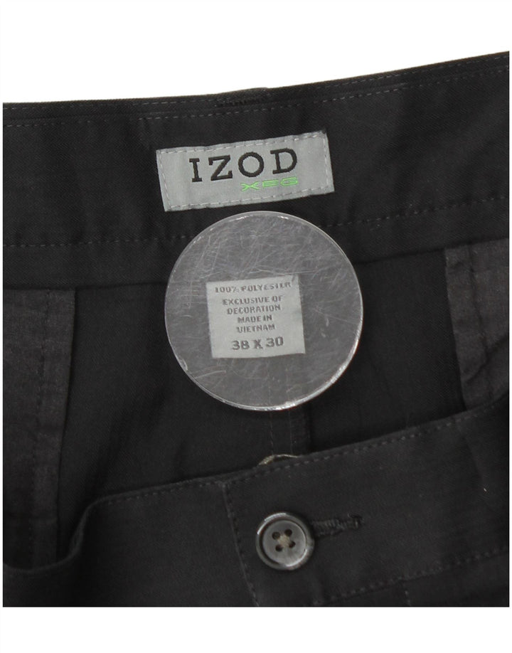 Calça cargo reta masculina IZOD W38 L30 poliéster preto