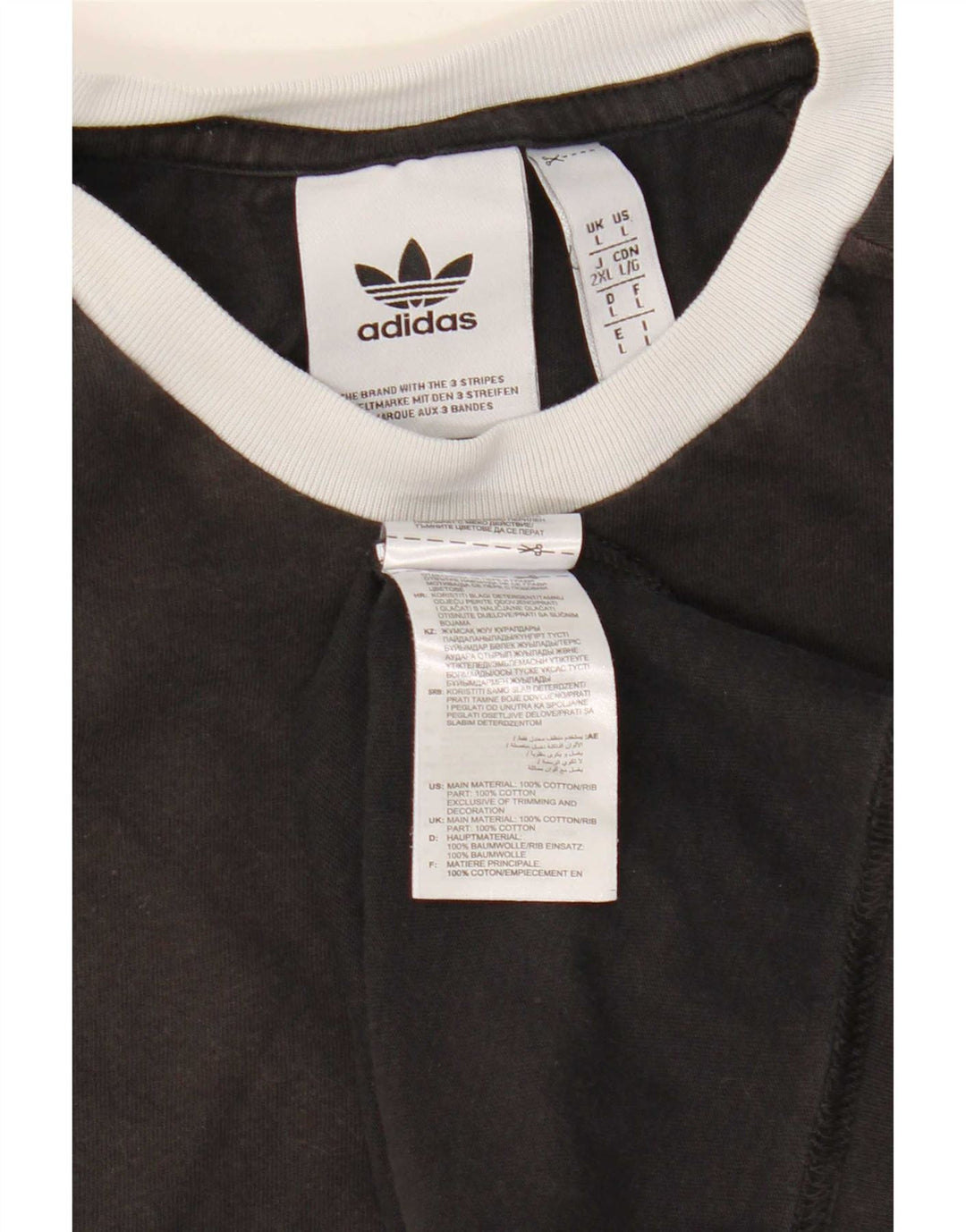 Adidas Mens Camiseta Top Grande Algodão Preto