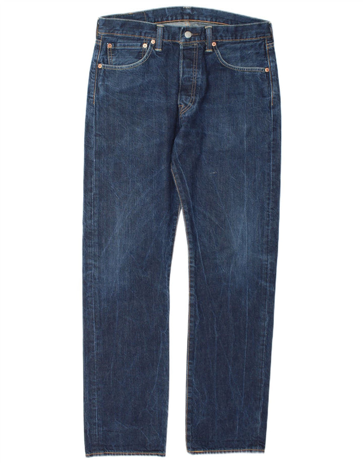 Levi's Masculino 501 Straight Jeans W32 L32 Azul Algodão