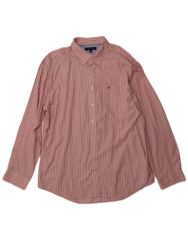 Camisa masculina Tommy Hilfiger 2XL algodão listrado vermelho
