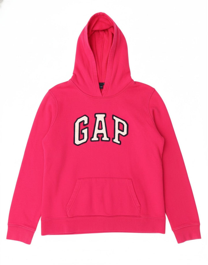 Suéter com capuz gráfico feminino GAP UK 14 rosa médio