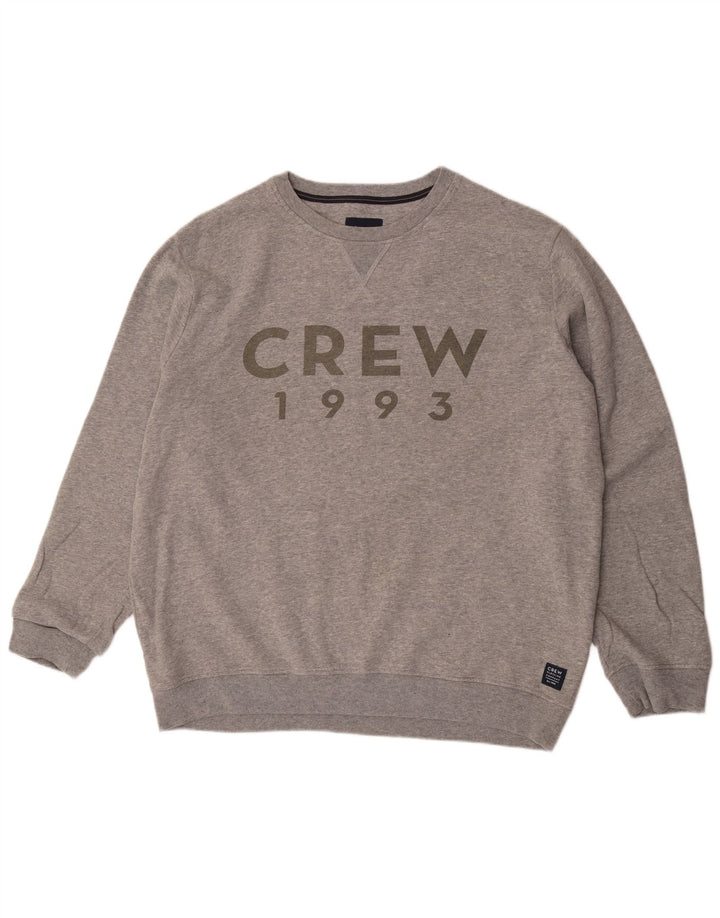 Crew Clothing Mens Gráfico Moletom Jumper 2XL Algodão Cinza