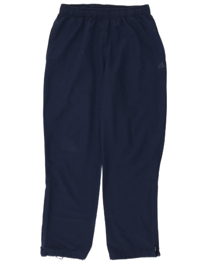 Calça de treino masculina ADIDAS Climalite grande poliéster azul marinho