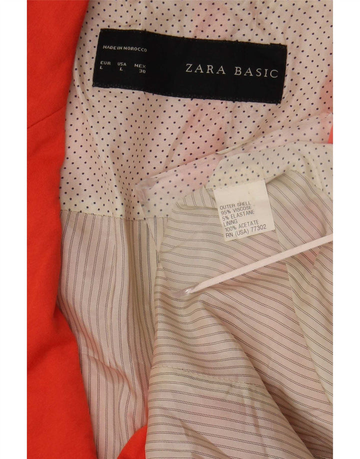 Jaqueta blazer feminina Zara com 1 botão Reino Unido 14 grande viscose laranja