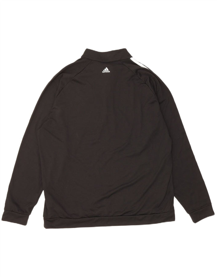 Adidas Mens Zip Neck Moletom Jumper XL Preto Poliéster