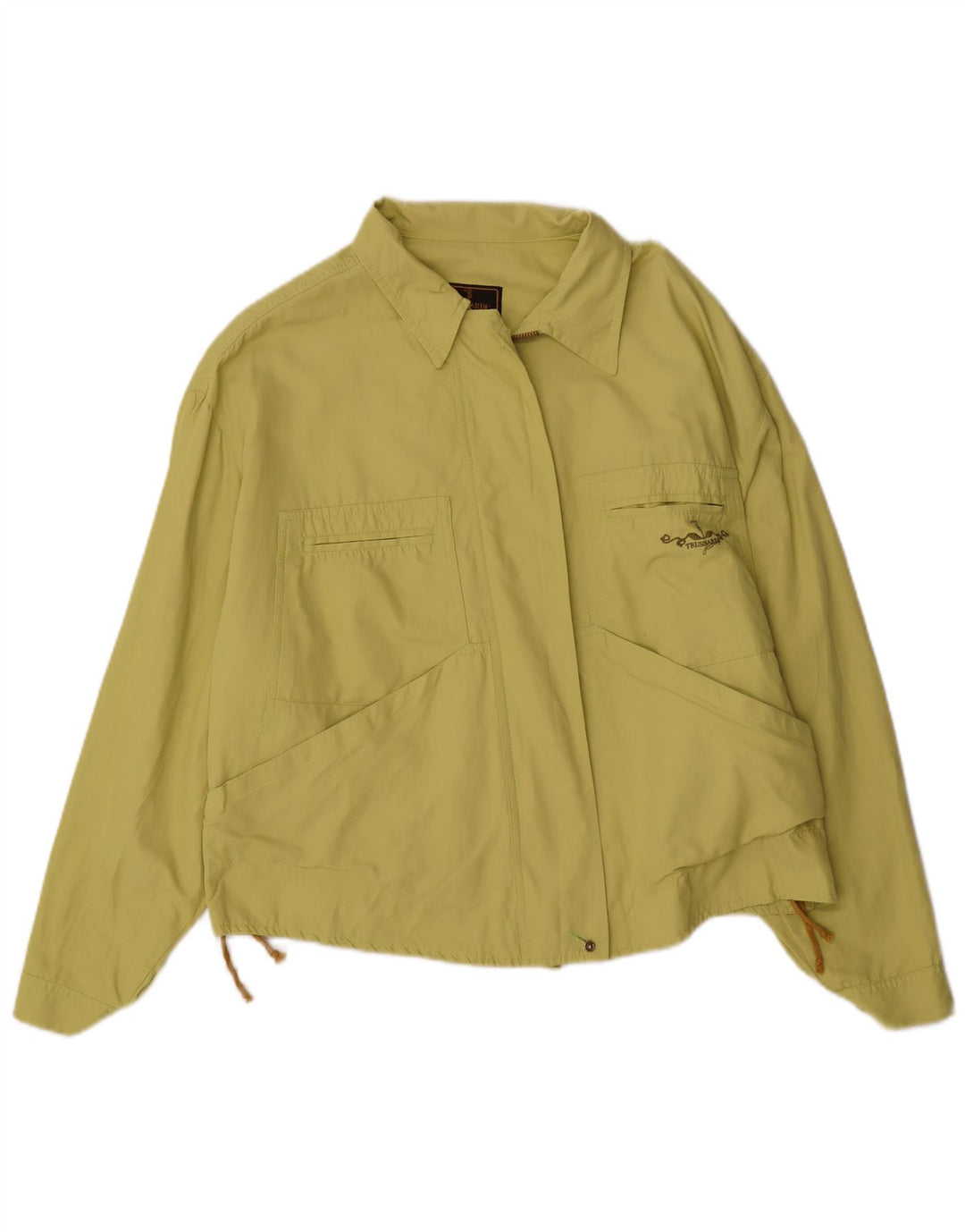 Trussardi Jeans Jaqueta bomber feminina oversized IT 44 poliamida verde médio