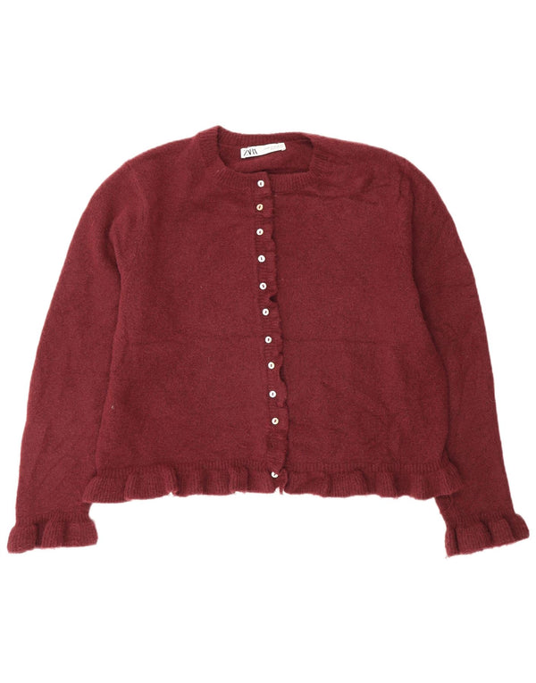 Suéter cardigã feminino Zara Reino Unido 18 XL Borgonha
