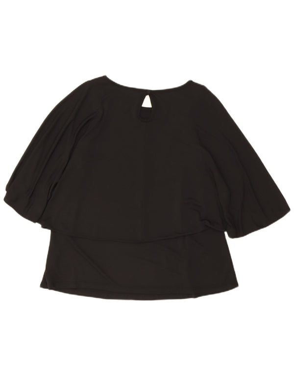 Blusa feminina Topshop Batwing Top UK 10 poliéster preto pequeno