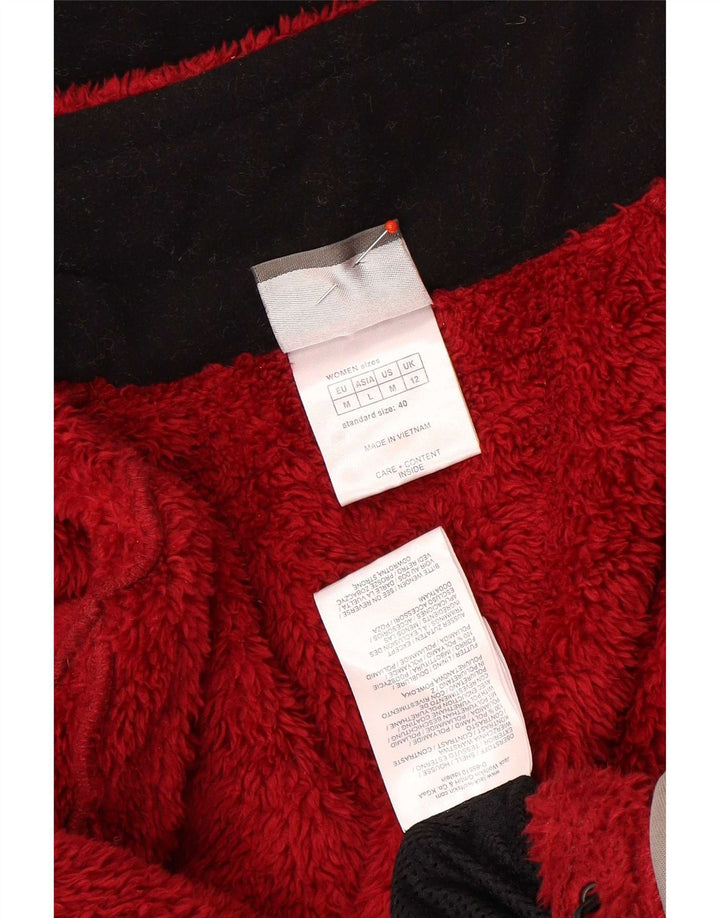Jaqueta corta-vento feminina com capuz Jack Wolfskin Reino Unido 12 bloco colorido vermelho médio