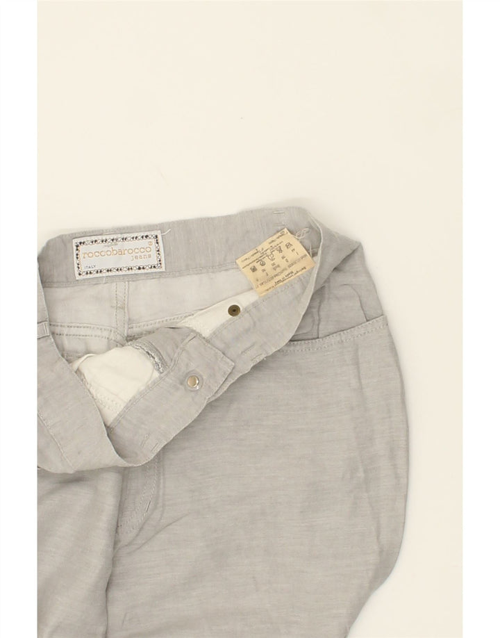 ROCCOBAROCCO Womens Straight Casual Trousers W30 L29  Grey Cotton Vintage Roccobarocco and Second-Hand Roccobarocco from Messina Hembry 