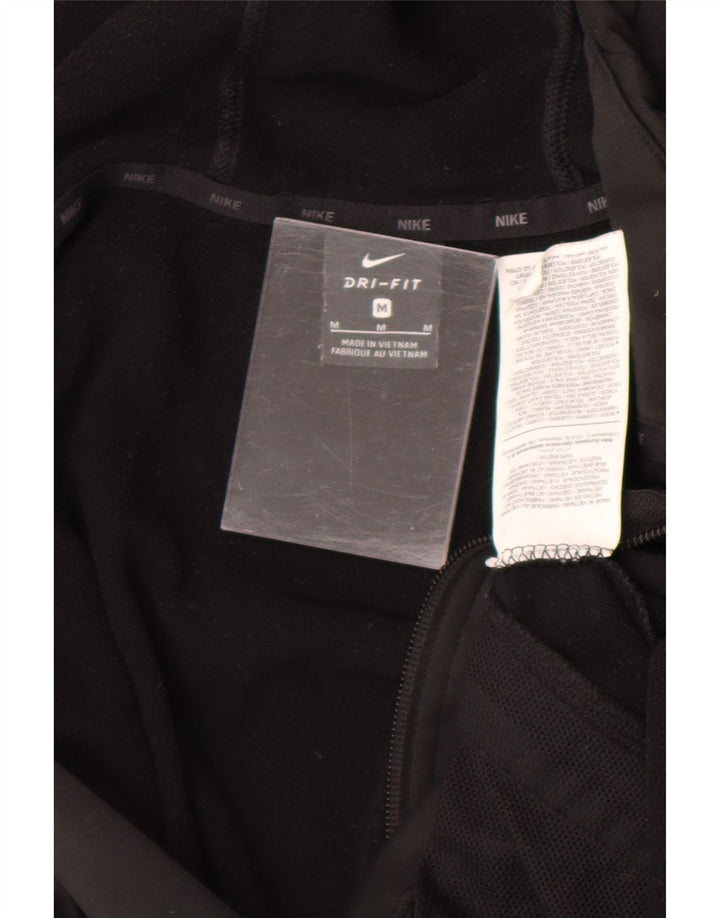 Suéter Nike masculino Dri Fit Zip com capuz médio preto poliéster