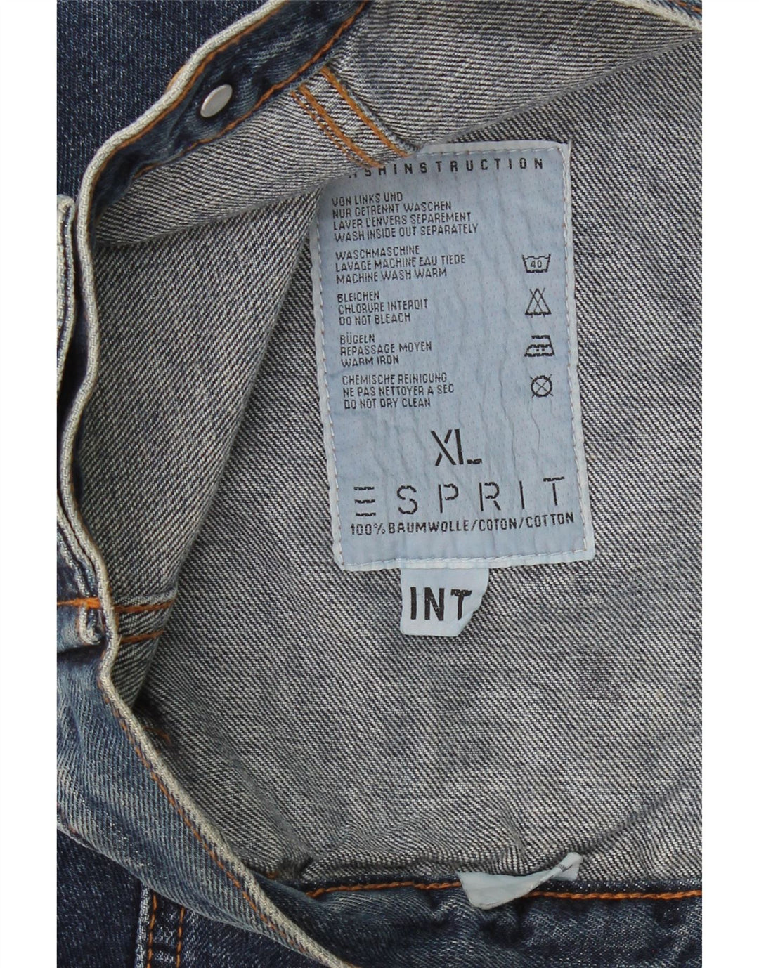 Jaqueta jeans masculina ESPRIT UK 42 XL algodão azul