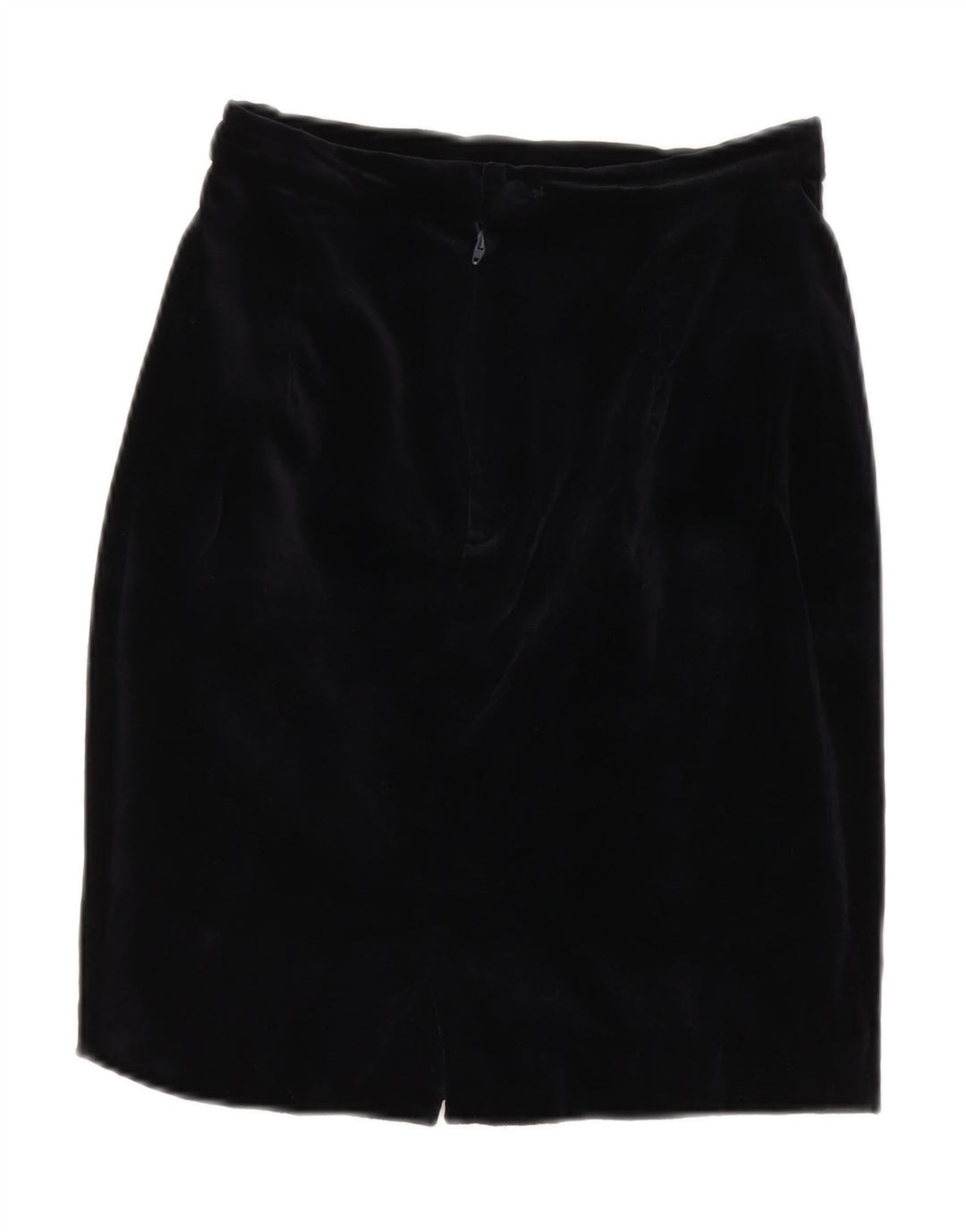 Saia lápis feminina VINTAGE de veludo com cintura alta IT 42 médio W26 azul marinho