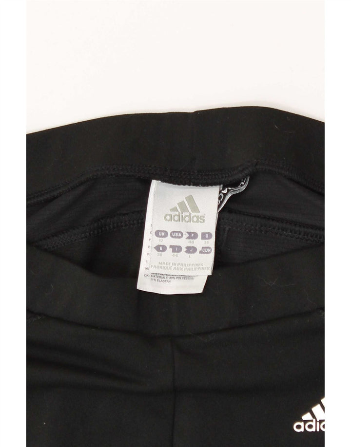 Adidas Womens Climacool Capri Leggings UK 12 Médio Preto Poliéster