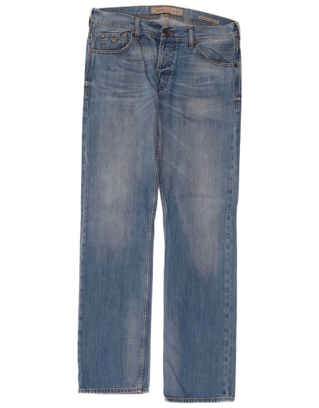 GUESS Masculino Ventura Regular Straight Jeans W36 L33 Azul Algodão