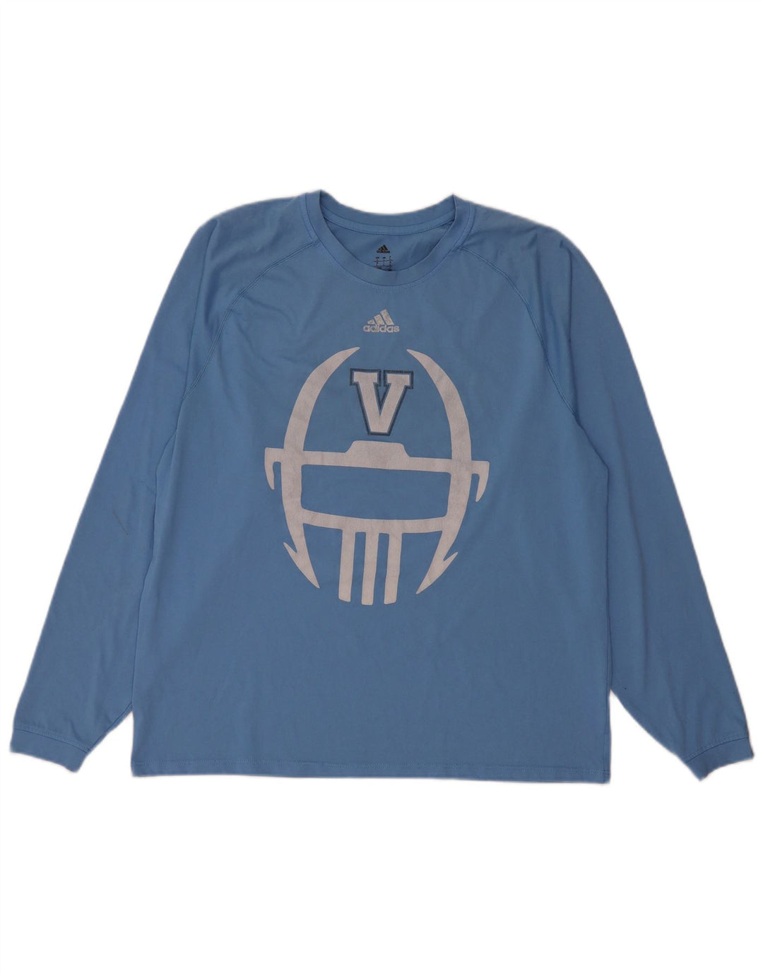 Adidas Mens Villanova Graphic Top Manga Longa Grande Azul Poliéster