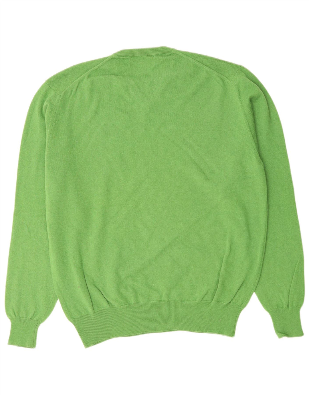 FRED PERRY Suéter masculino com decote em V de lã verde médio