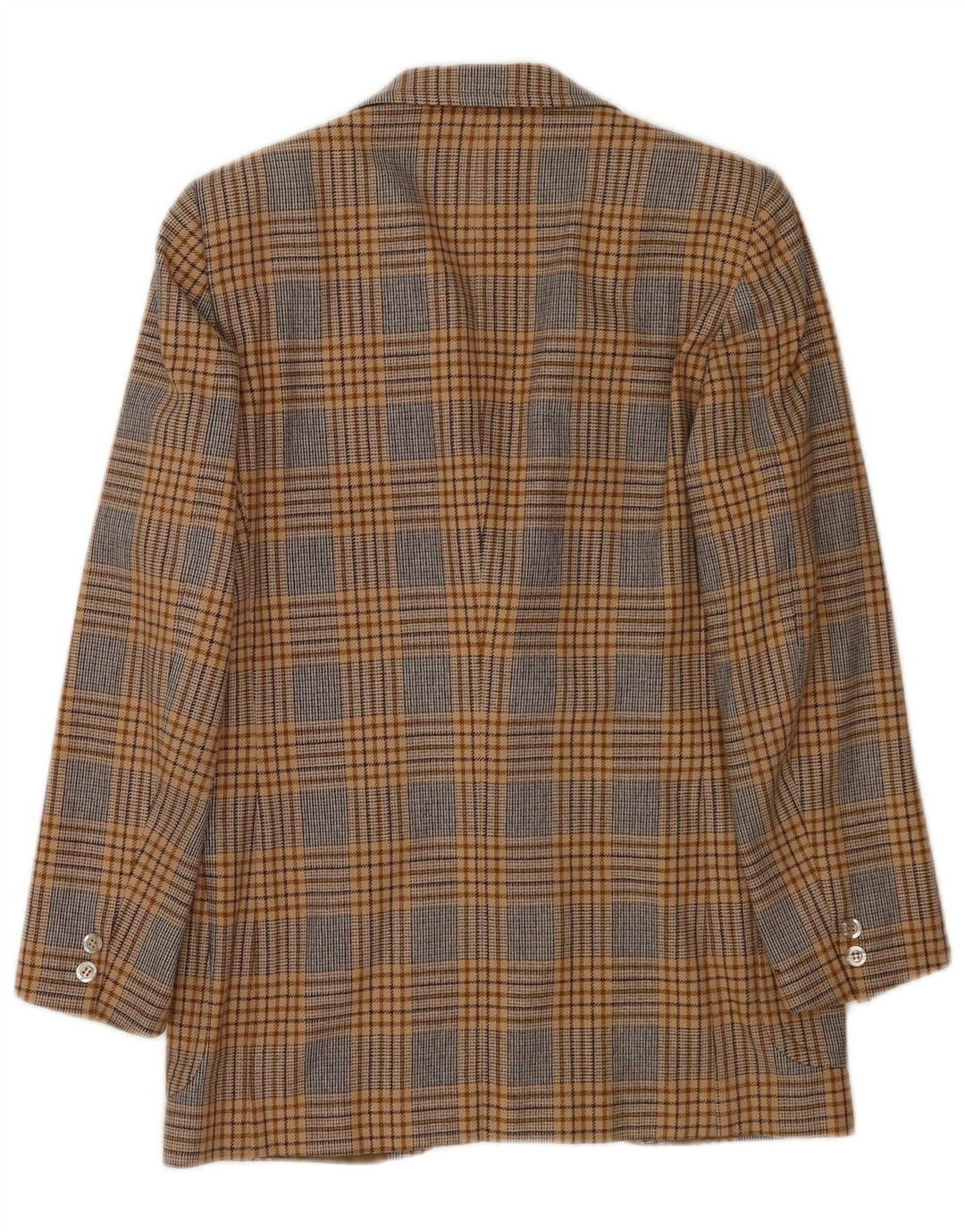 Jaqueta blazer masculina vintage com 2 botões UK 36 pequena marrom houndstooth