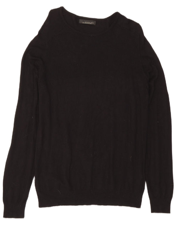 Zara Suéter masculino com gola canoa grande preto