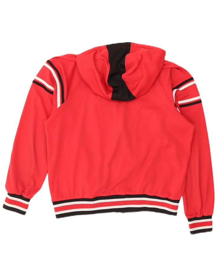 Suéter masculino com capuz Asics Zip médio listrado vermelho esportivo