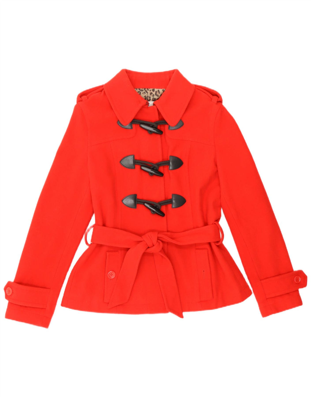 Jaqueta militar feminina Moschino UK 12 lã vermelha média