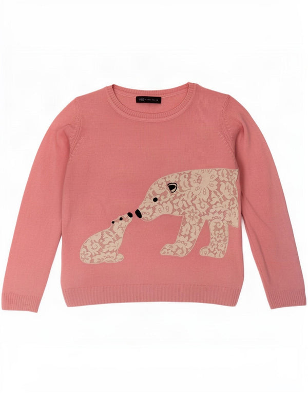 Suéter feminino Marks & Spencer com gola canoa e gola redonda Reino Unido 16 grande rosa