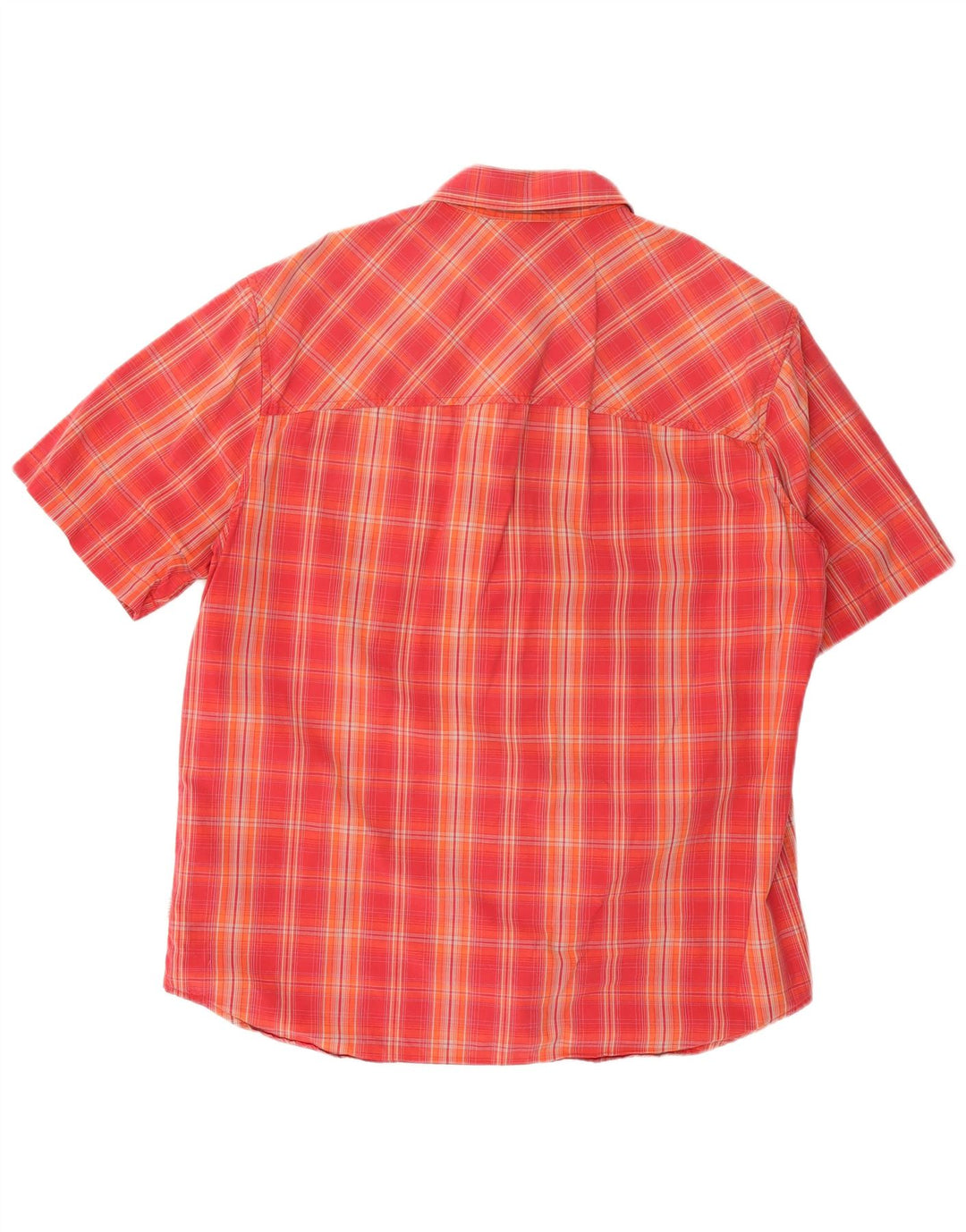 Camisa masculina de manga curta JACK WOLFSKIN grande algodão xadrez vermelho