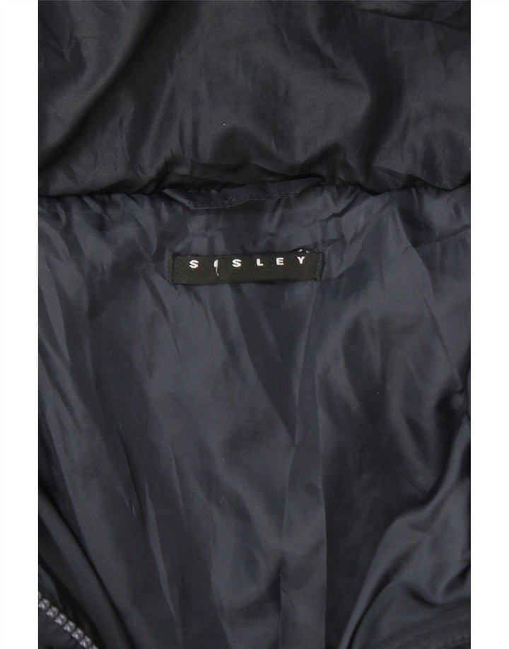 SISLEY Womens Padded Coat UK 12 Medium Navy Blue