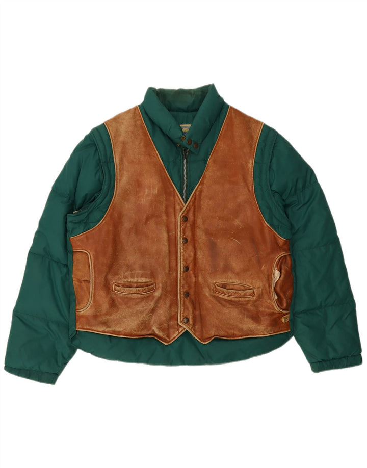 Jaqueta acolchoada masculina Charro IT 48 verde médio Colourblock